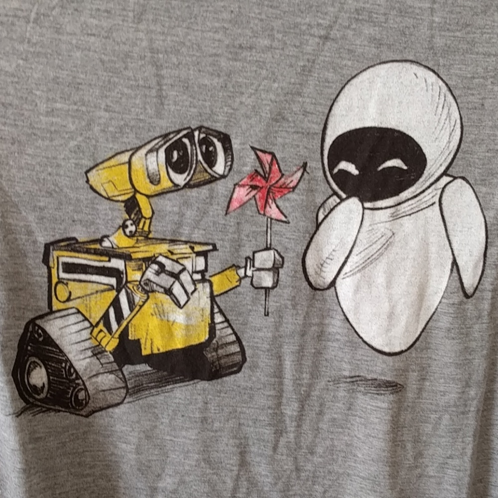 NWOT Disney WALL-E + Eve Love Graphic T-Shirt - Picture 3 of 6